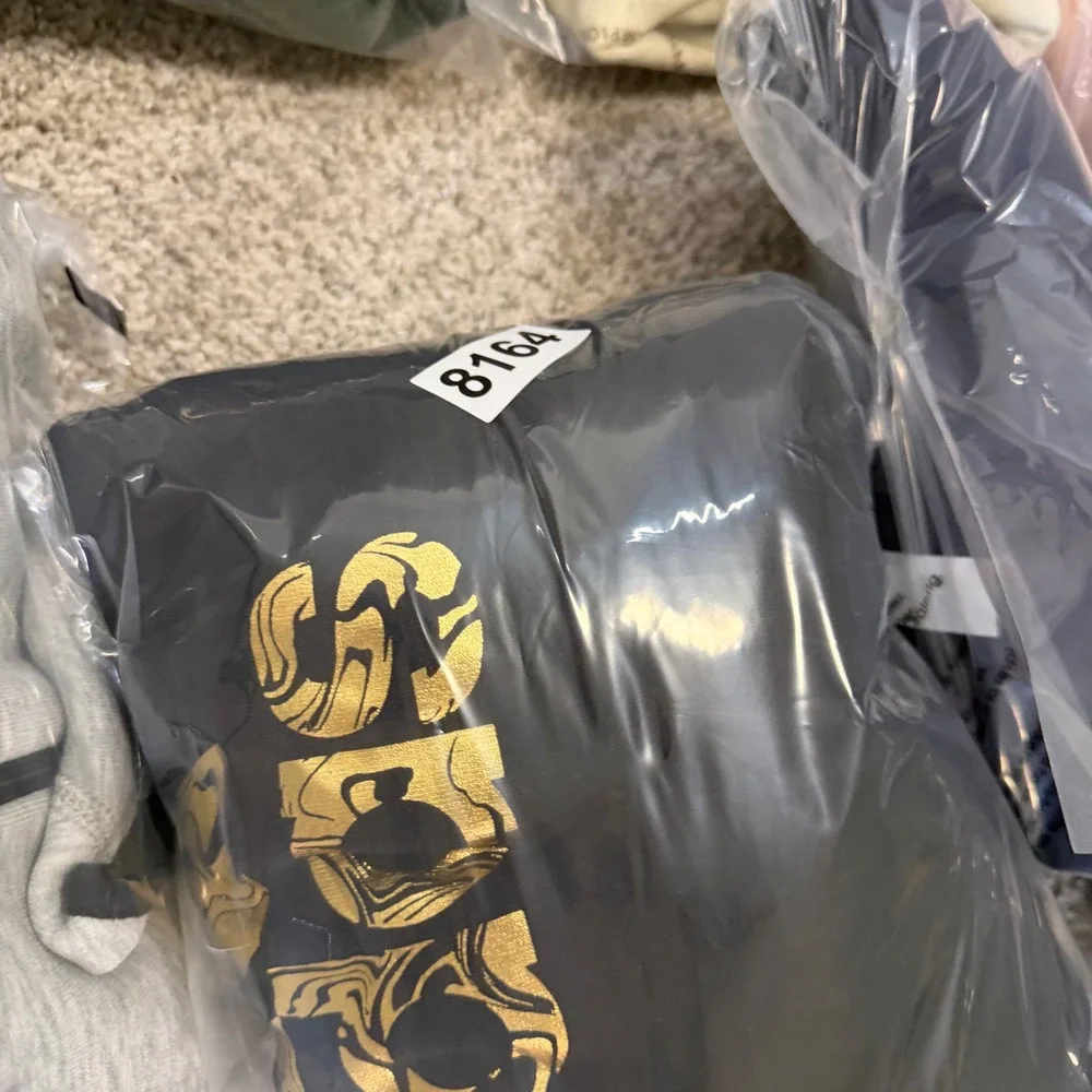 Adidas Mens Large Black Gold Marble Foil Logo Fleece Pullover Hoodie Sweatshirt